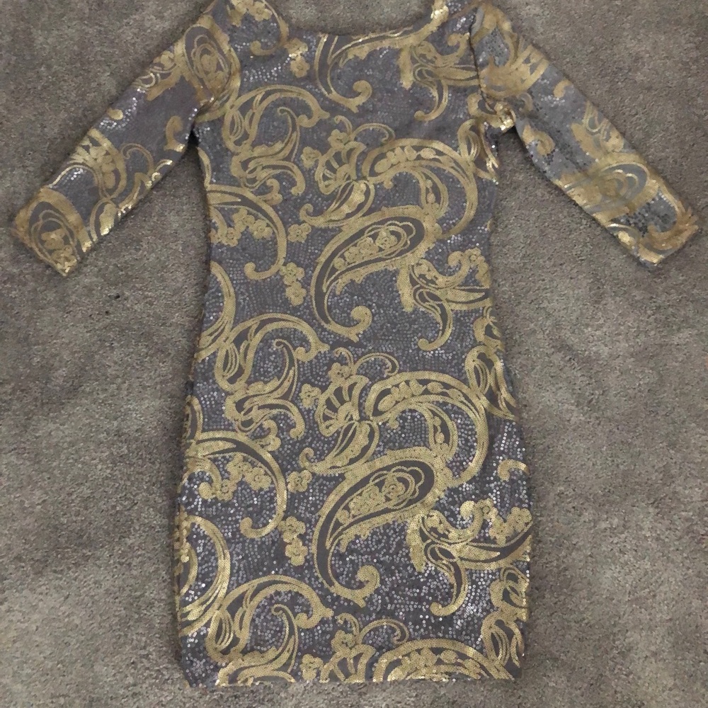 Beautiful silver and gold sequin dress size 2